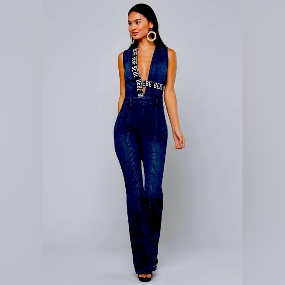 Bebe Logo Blastic Jumpsuit - Tarly Wash